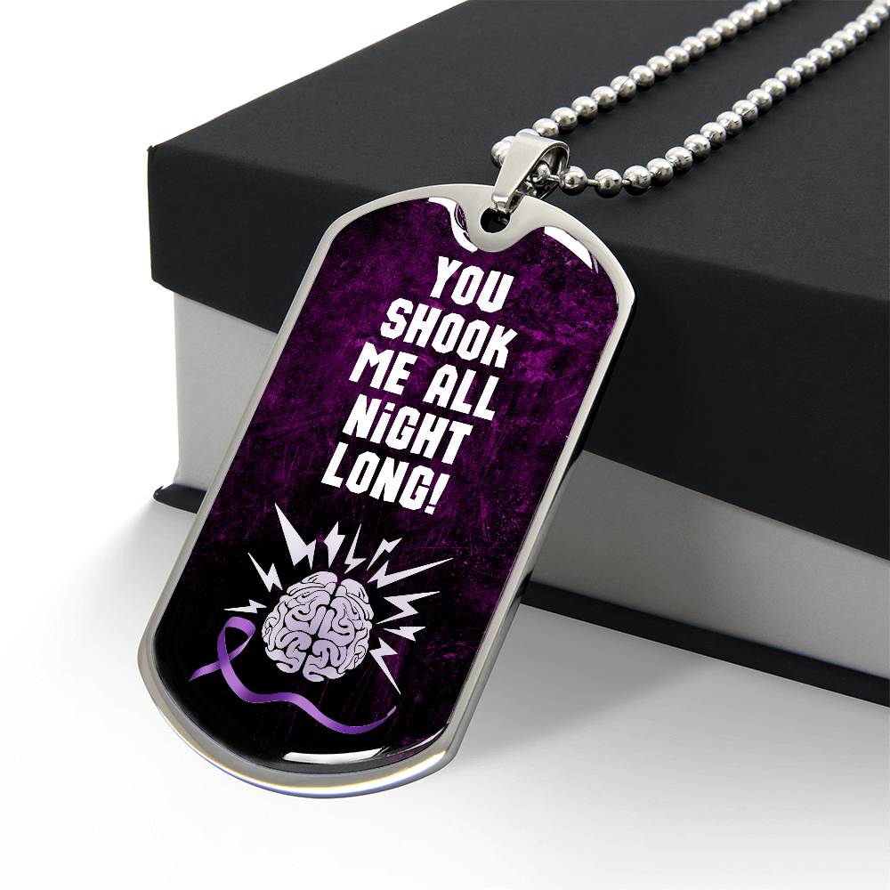 Shook Me All Night Long Epilepsy Awareness Necklace