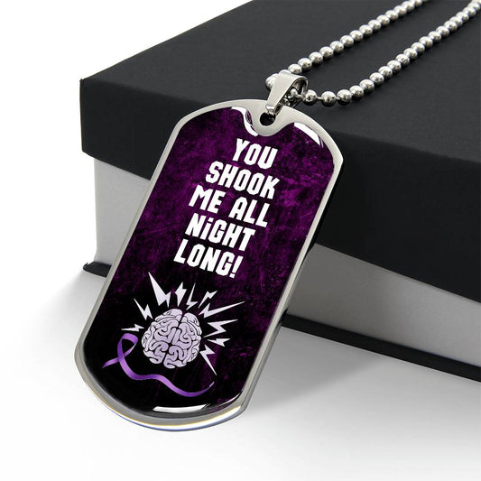 Shook Me All Night Long Epilepsy Awareness Necklace