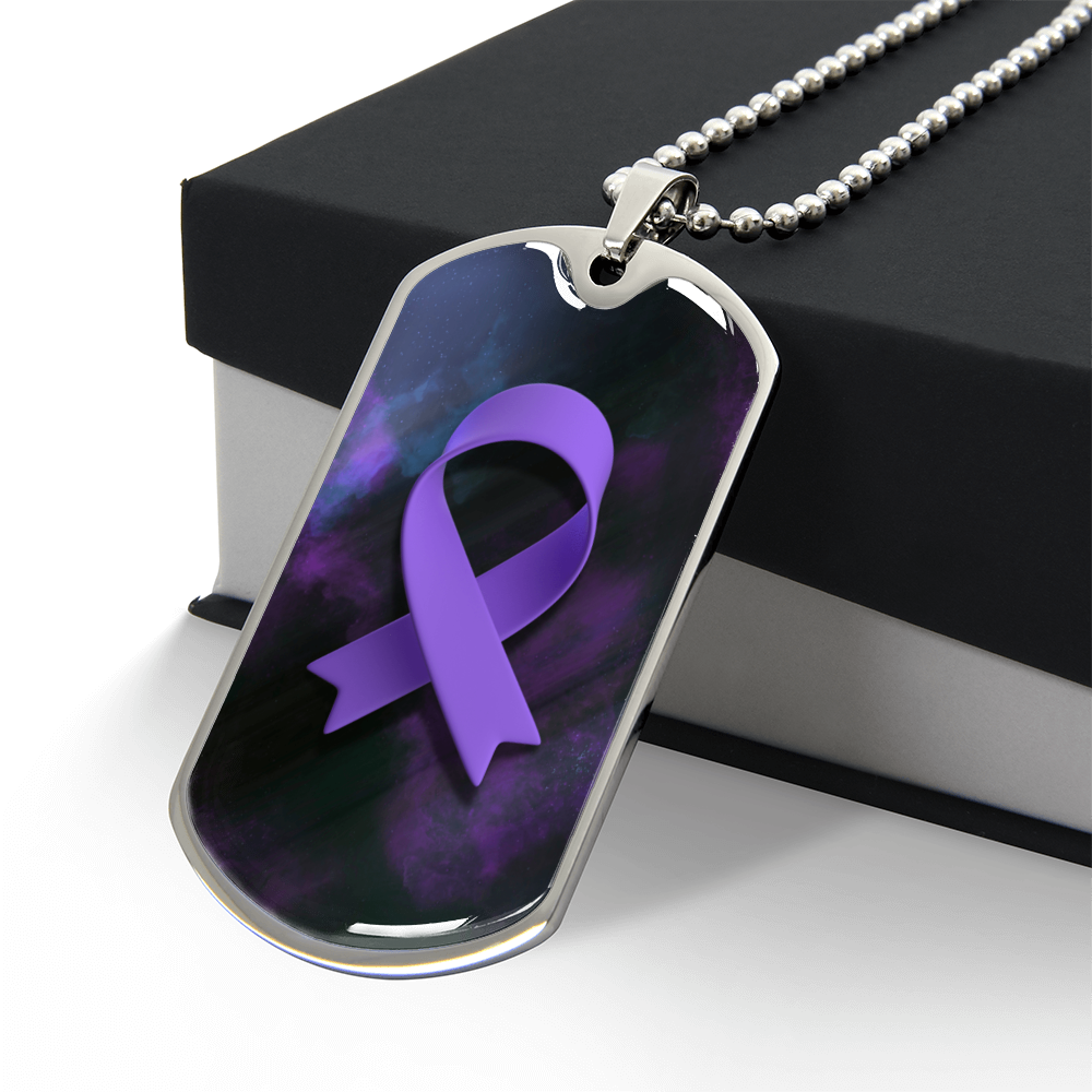 Epilepsy Purple Ribbon Necklace