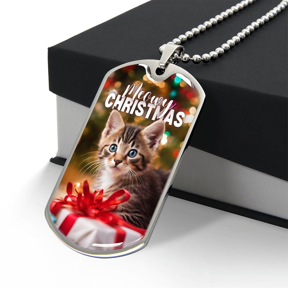 Meowy Christmas Kitten Necklace