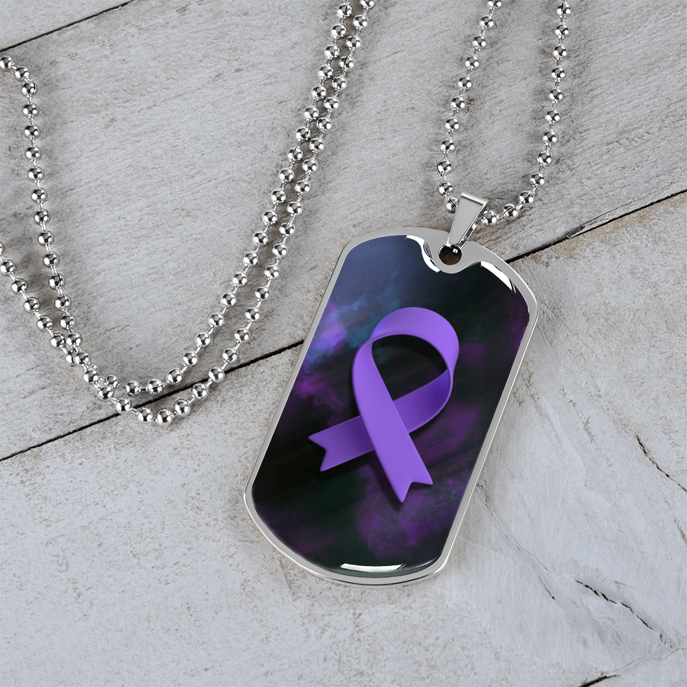 Epilepsy Purple Ribbon Necklace