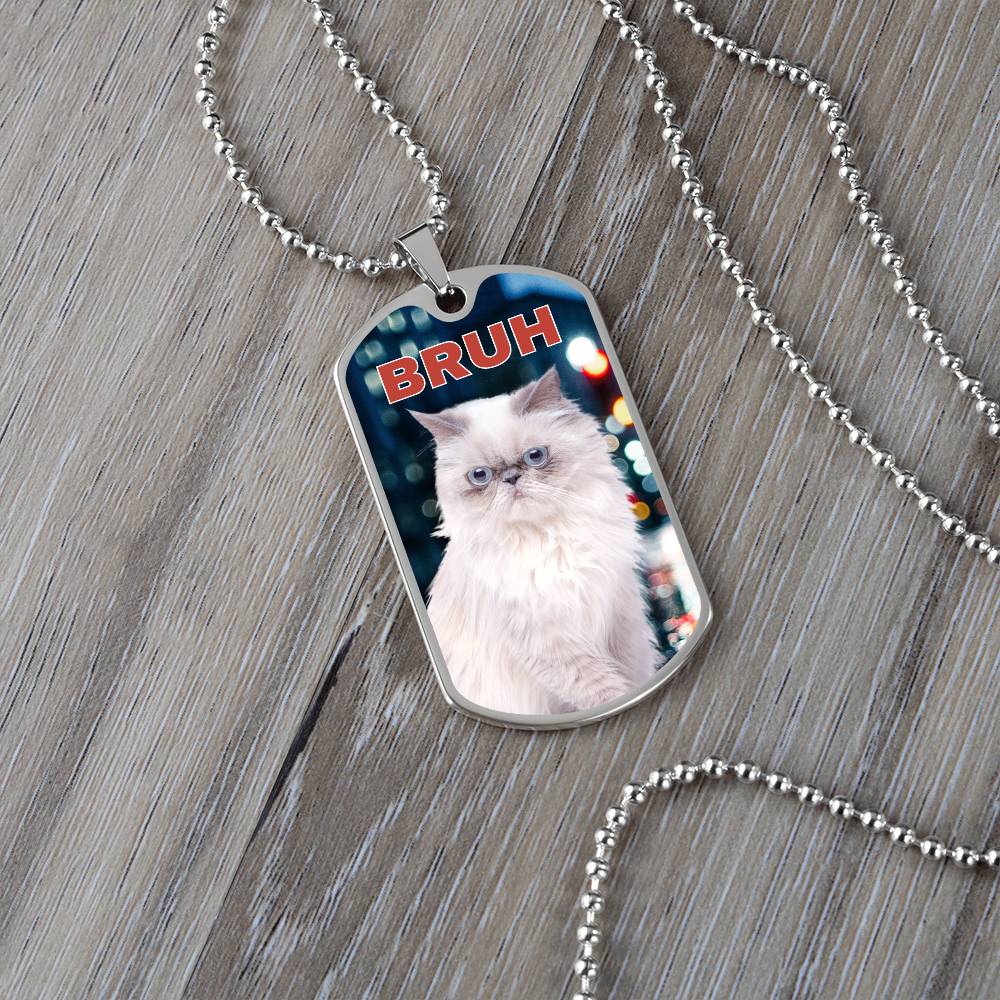 Bruh Dog Tag Necklace