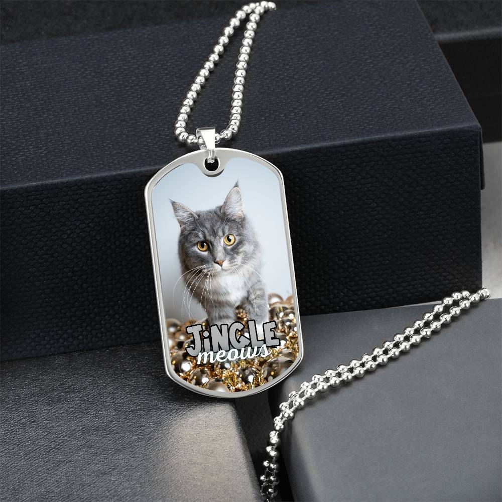 Jingle Meows Dog Tag Style Necklace