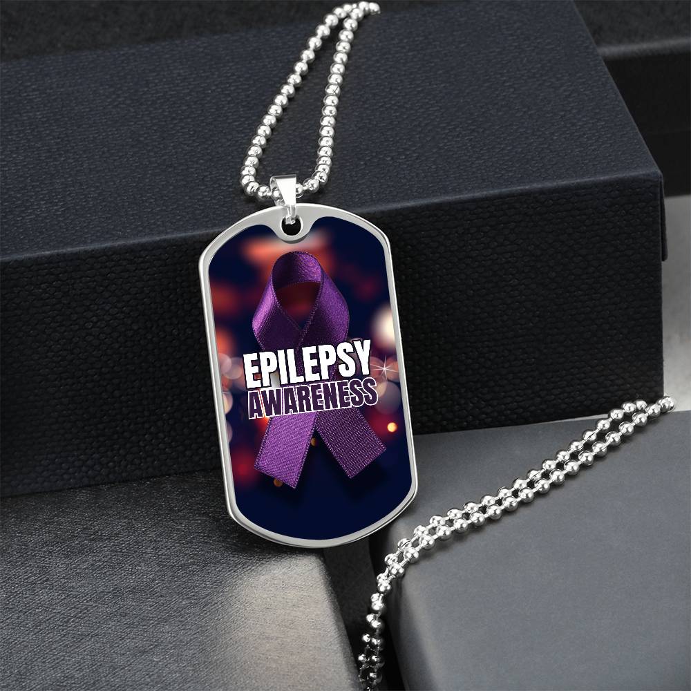 Epilepsy Awareness Dog Tag Necklace