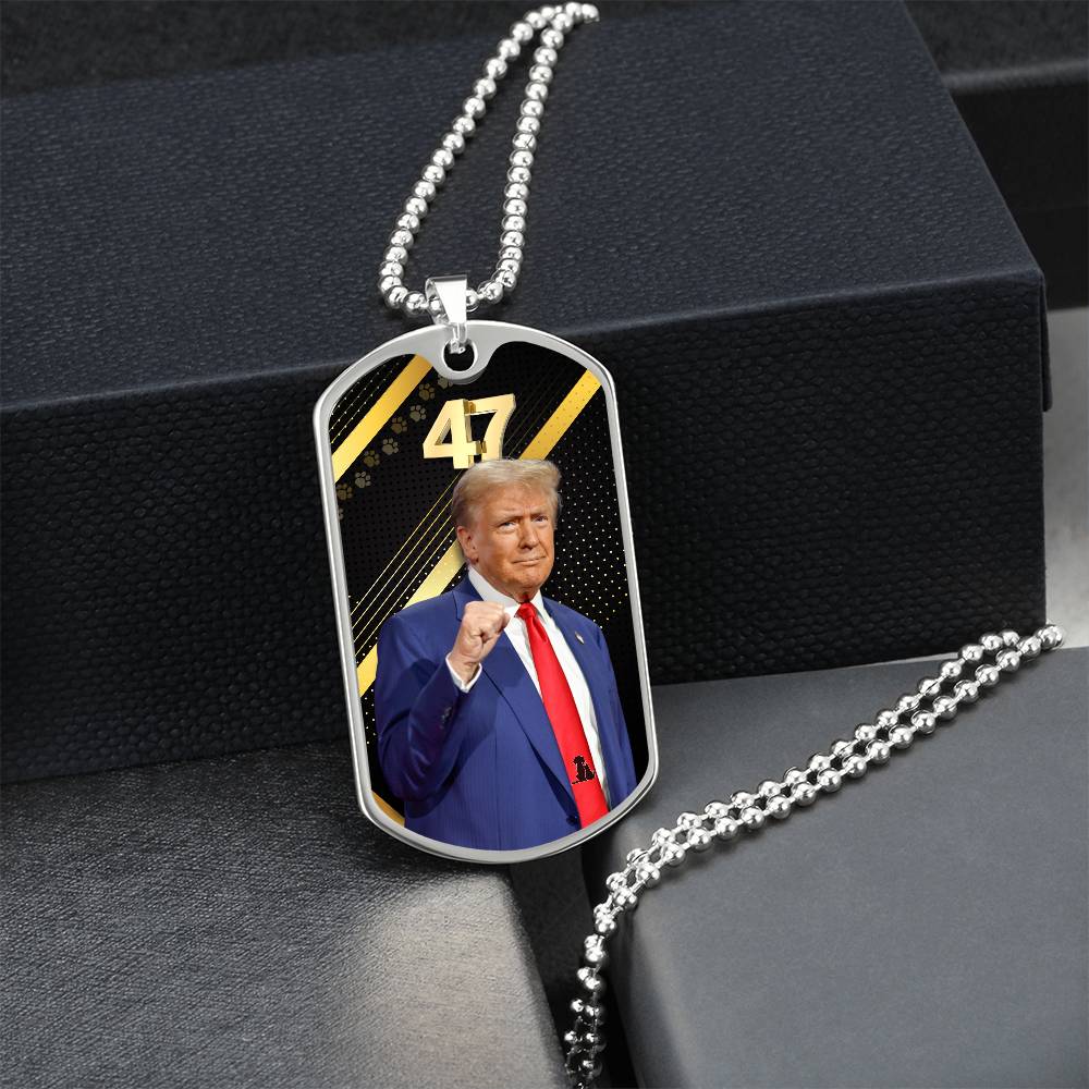 Trump 47 Dog Tag Necklace