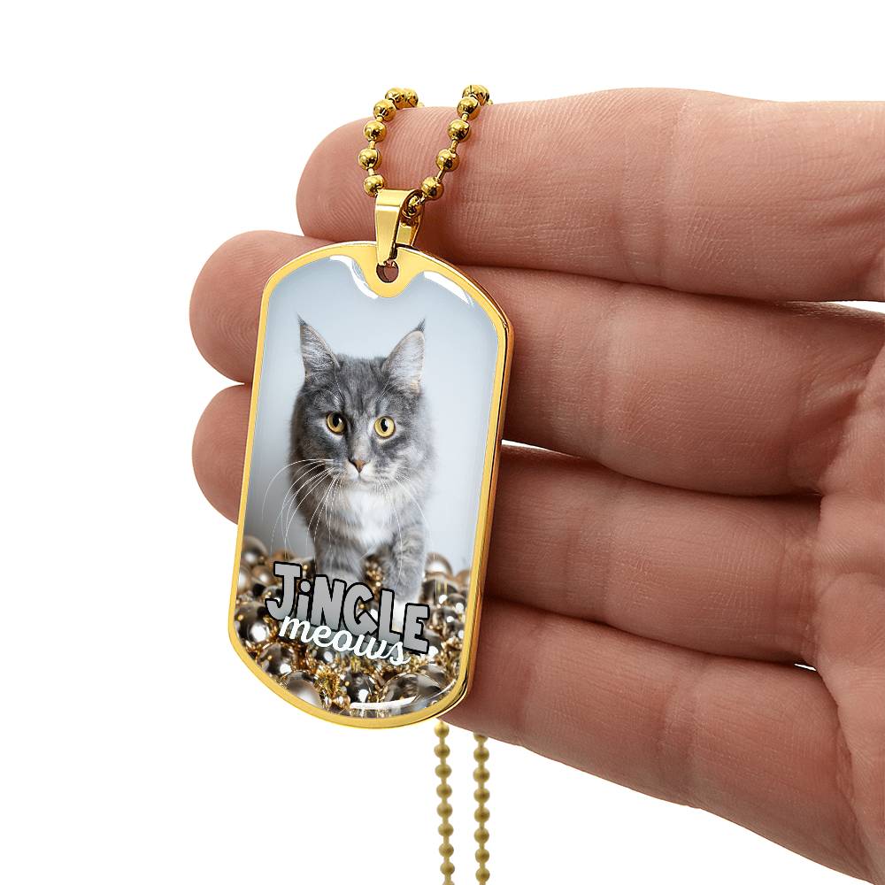 Jingle Meows Dog Tag Style Necklace