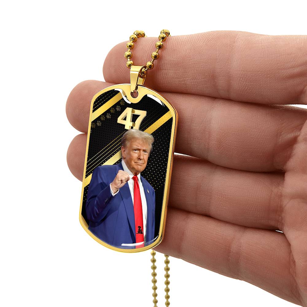 Trump 47 Dog Tag Necklace