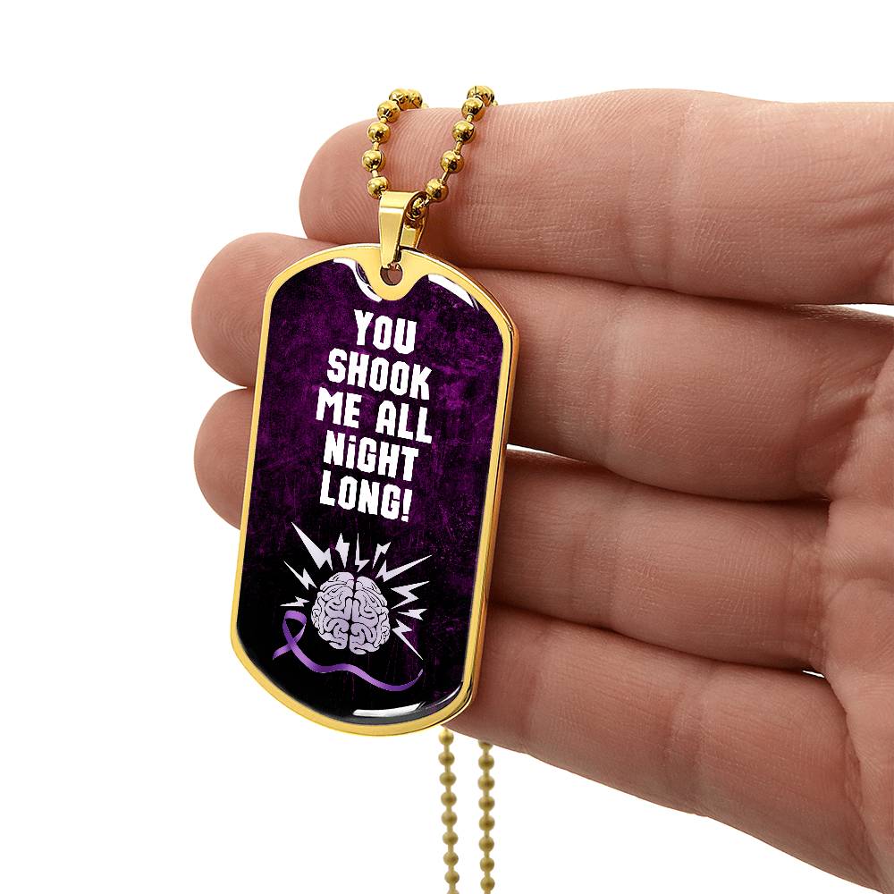 Shook Me All Night Long Epilepsy Awareness Necklace