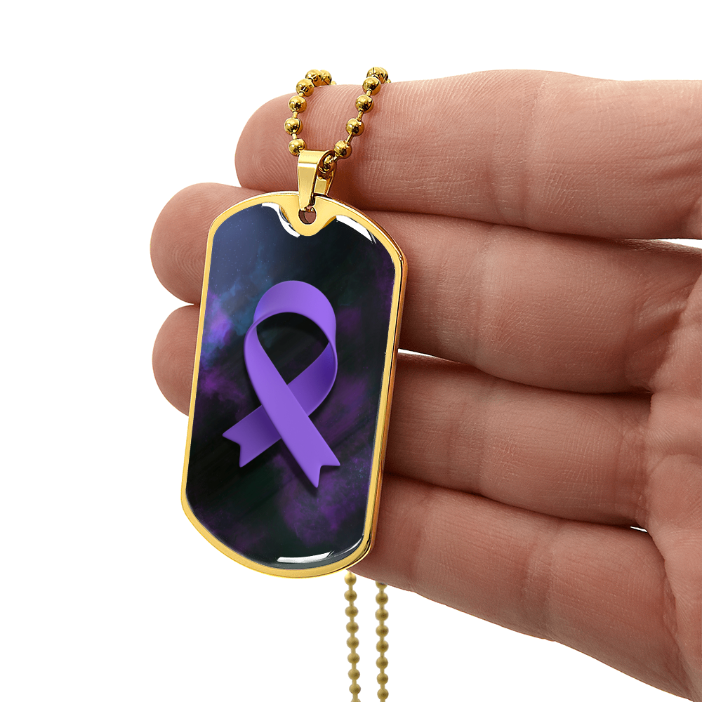 Epilepsy Purple Ribbon Necklace