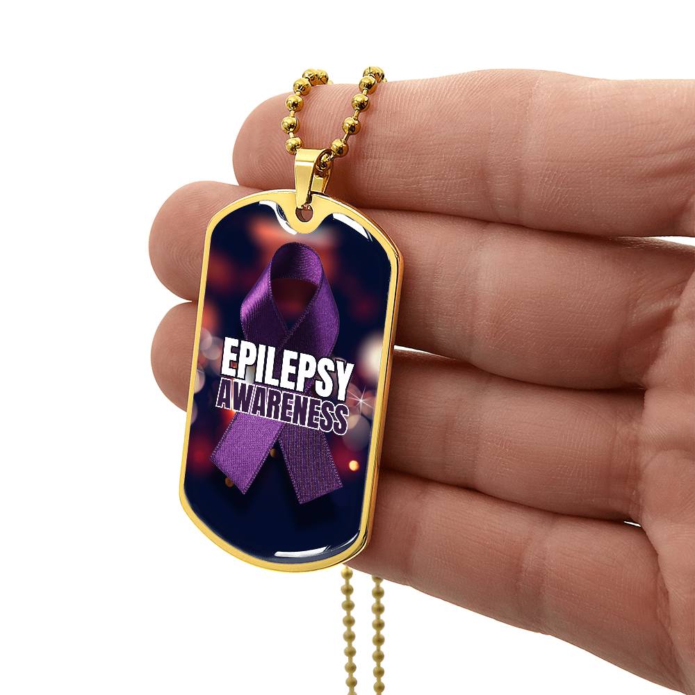 Epilepsy Awareness Dog Tag Necklace