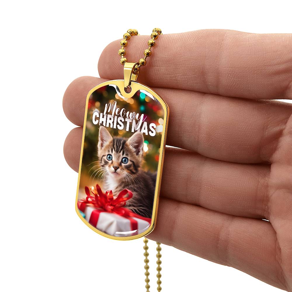 Meowy Christmas Kitten Necklace