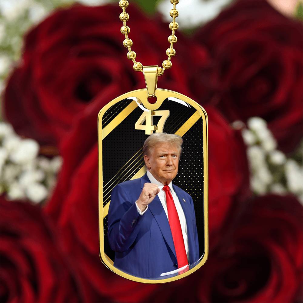 Trump 47 Dog Tag Necklace