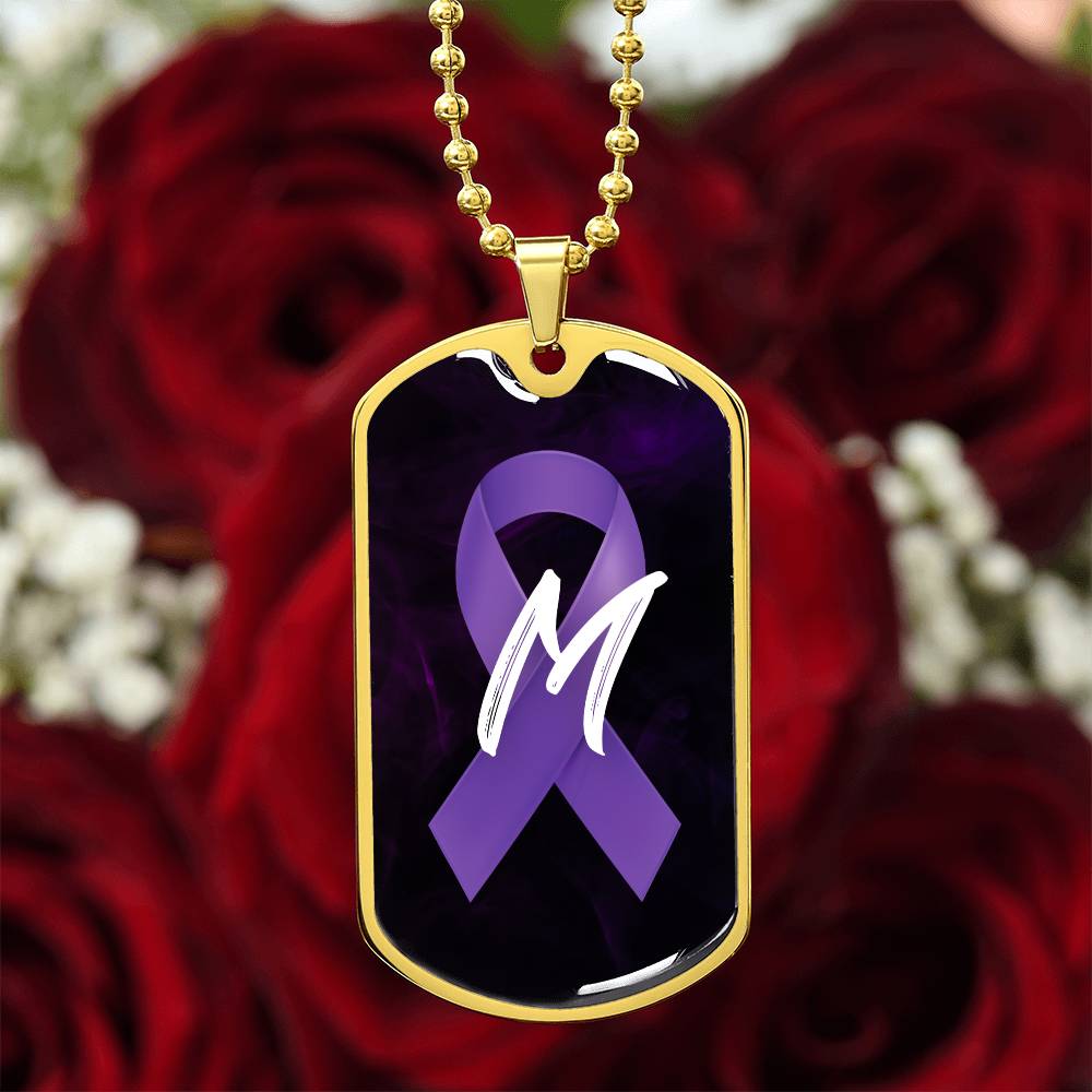 Purple Ribbon M Necklace - Jewelry - Epileptic Al’s Shop