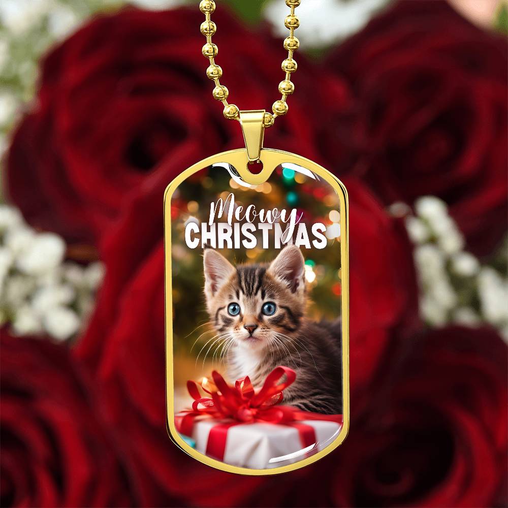 Meowy Christmas Kitten Necklace