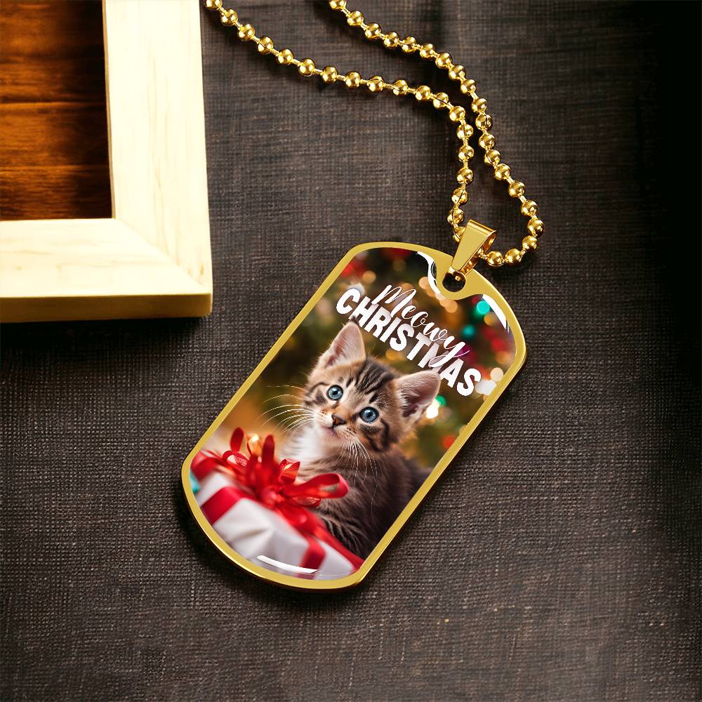 Meowy Christmas Kitten Necklace