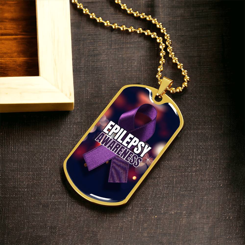 Epilepsy Awareness Dog Tag Necklace