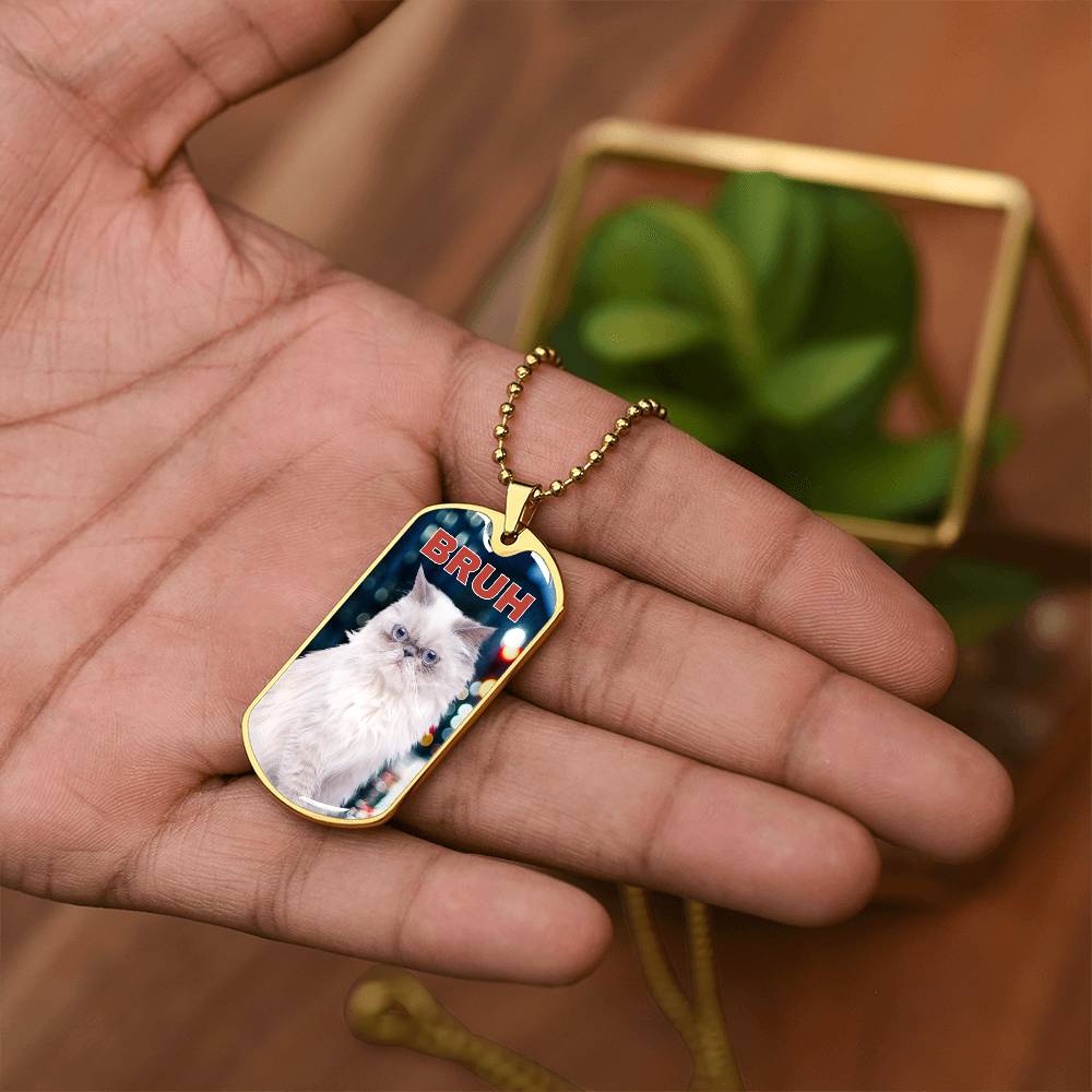 Bruh Dog Tag Necklace