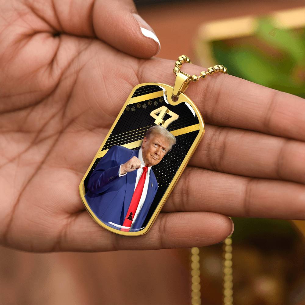 Trump 47 Dog Tag Necklace