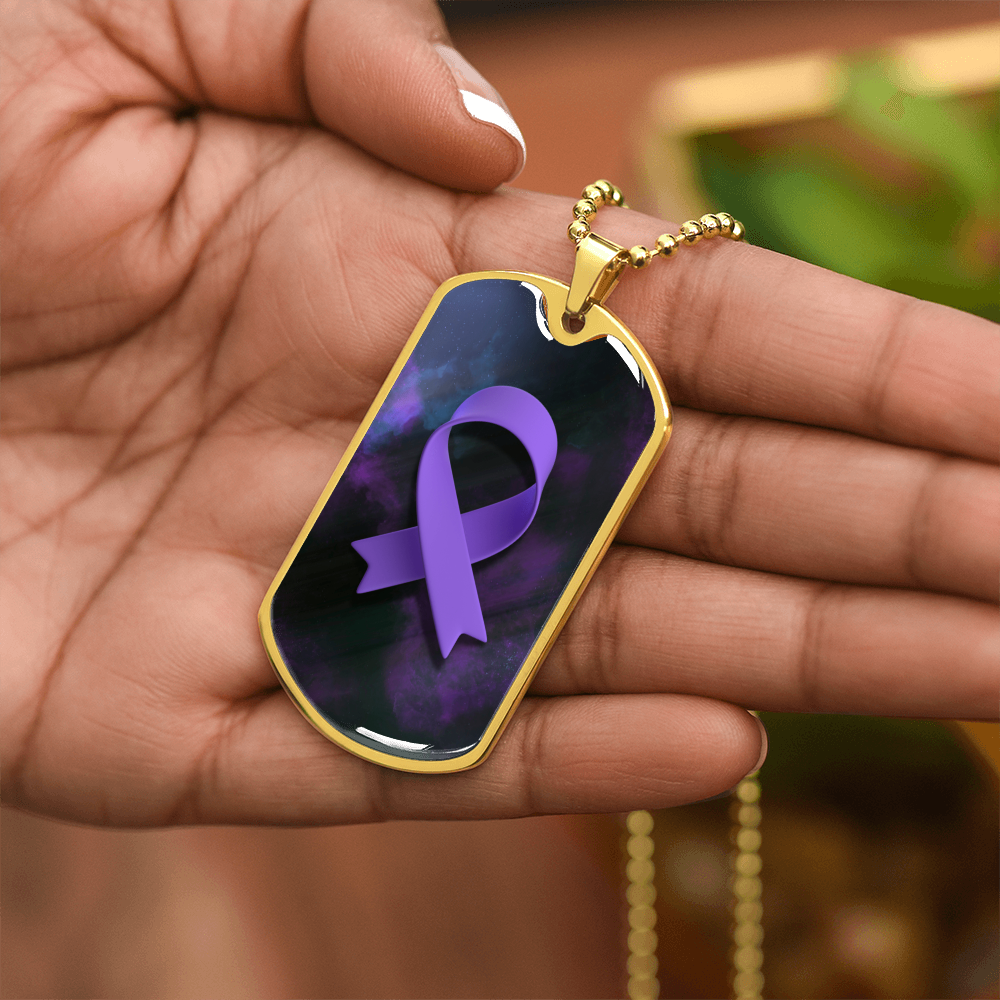 Epilepsy Purple Ribbon Necklace