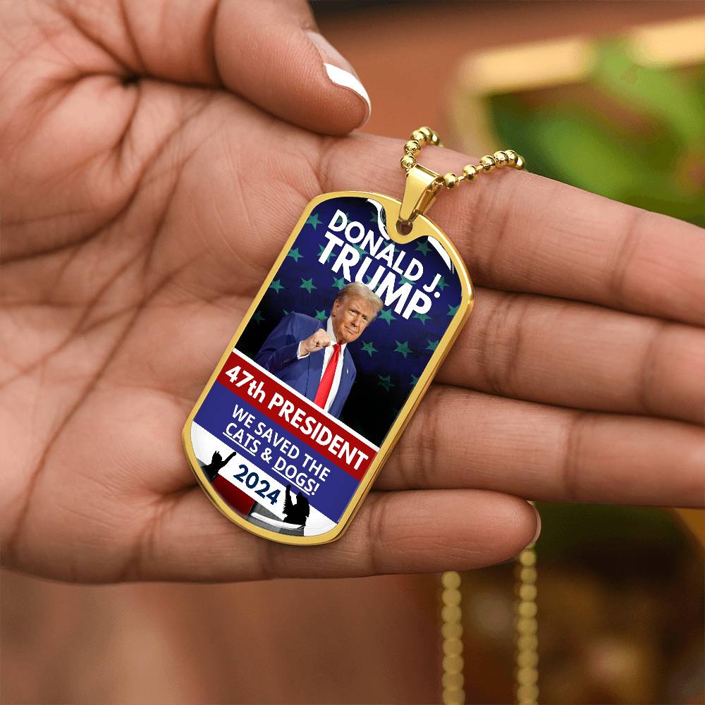 Donald Trump 47th President Dog Tag Necklace