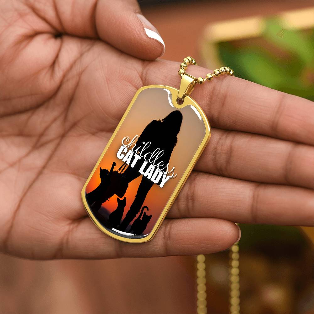 Sunset Childless Cat Lady Necklace