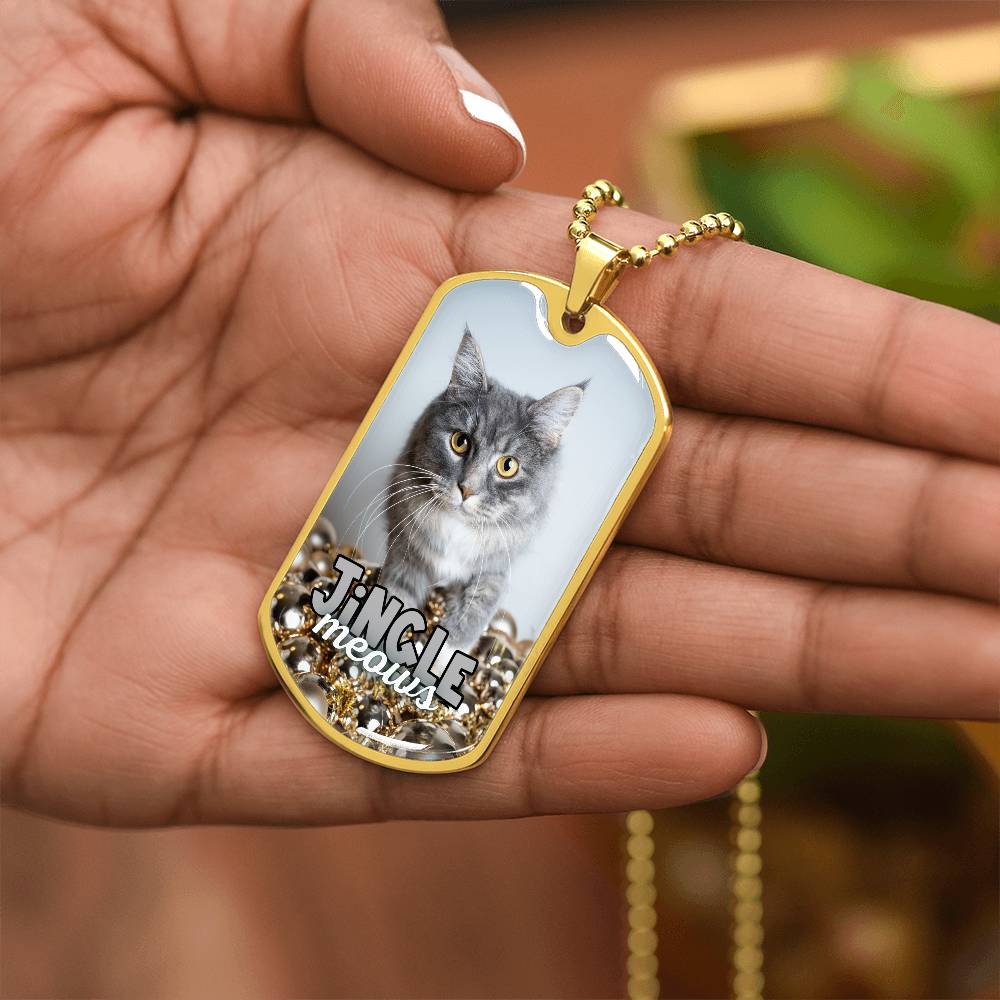 Jingle Meows Dog Tag Style Necklace