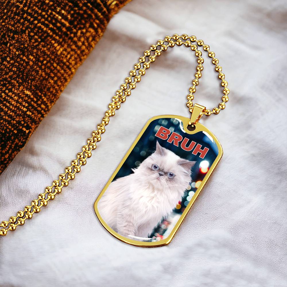 Bruh Dog Tag Necklace