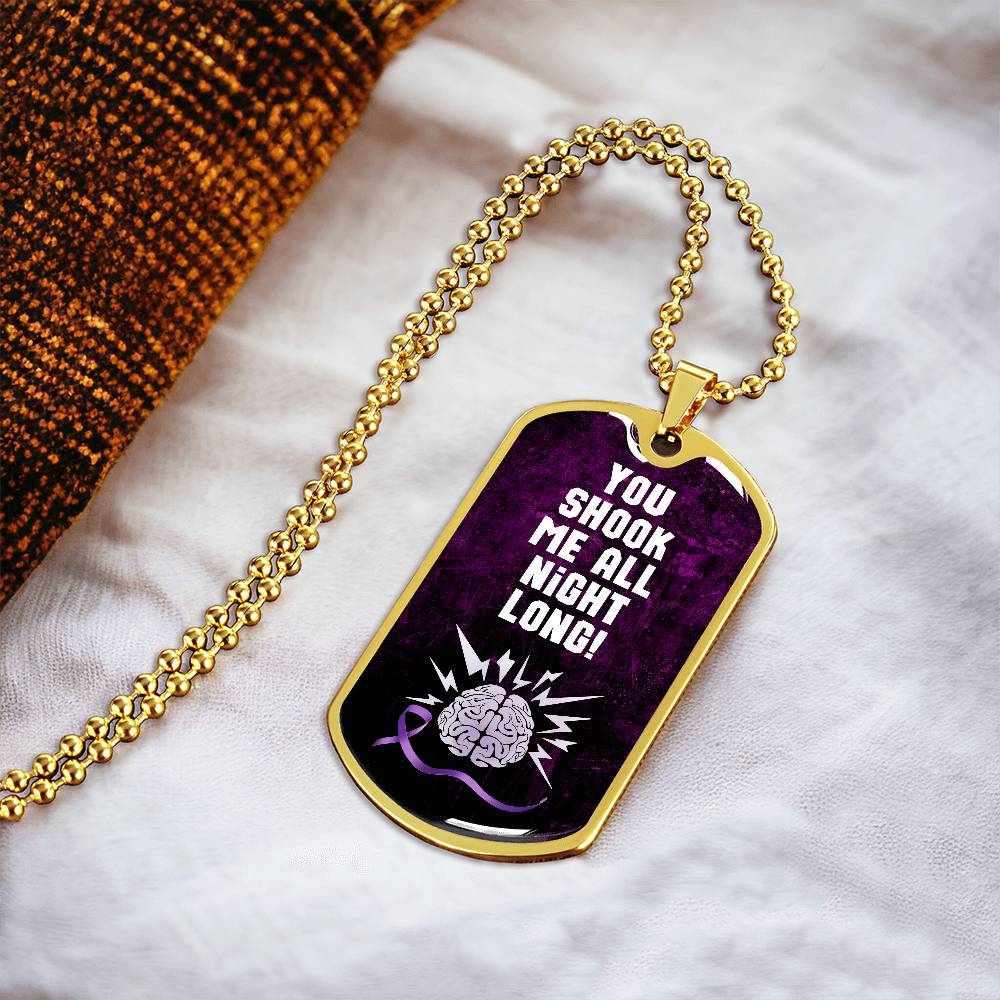 Shook Me All Night Long Epilepsy Awareness Necklace