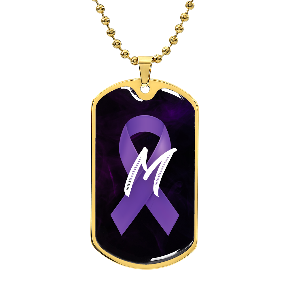 Purple Ribbon M Necklace - Jewelry - Epileptic Al’s Shop