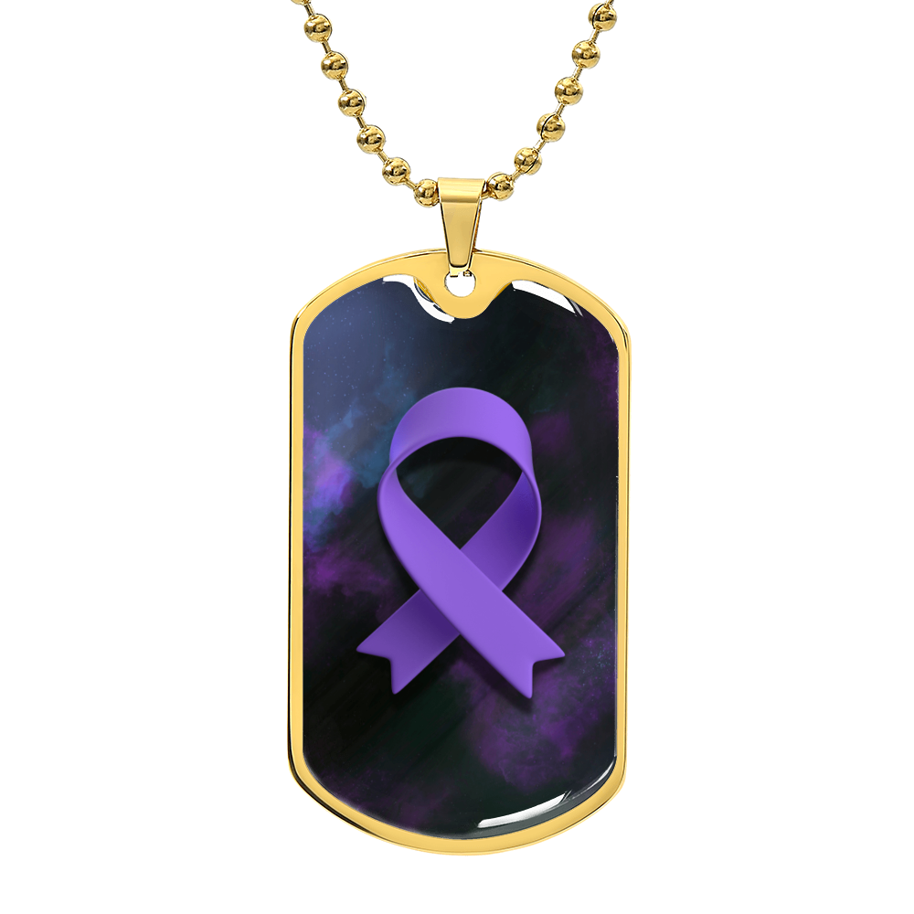 Epilepsy Purple Ribbon Necklace