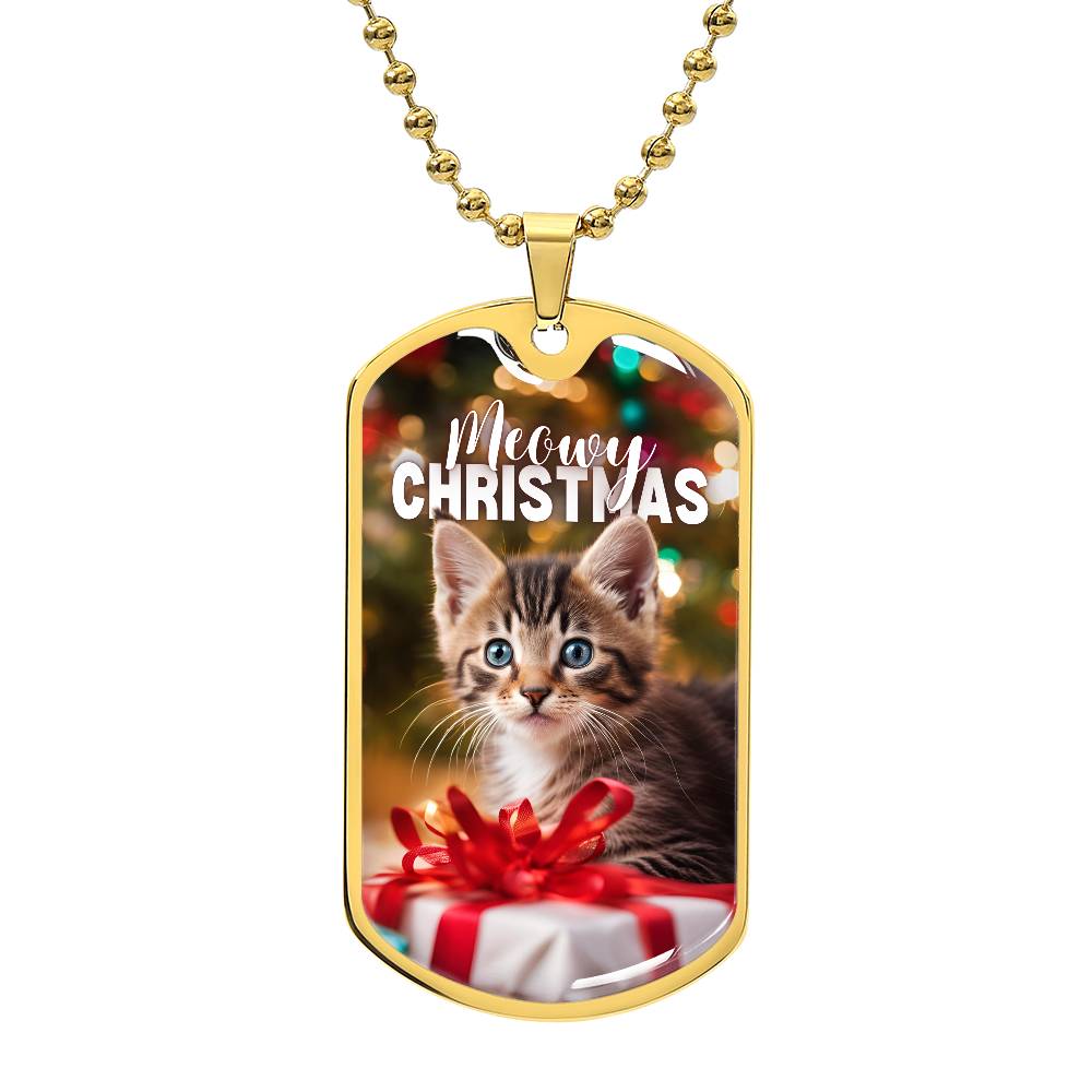 Meowy Christmas Kitten Necklace