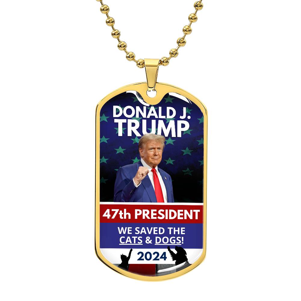 Donald Trump 47th President Dog Tag Necklace