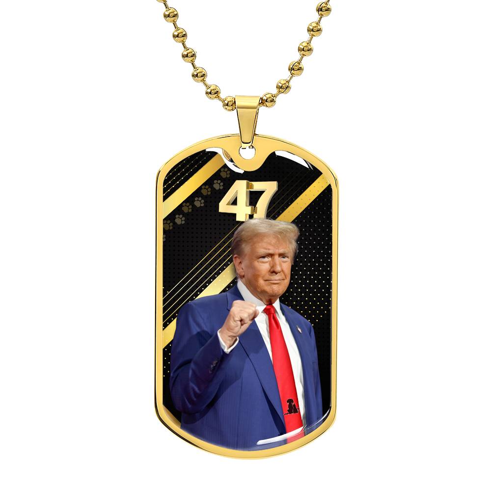 Trump 47 Dog Tag Necklace