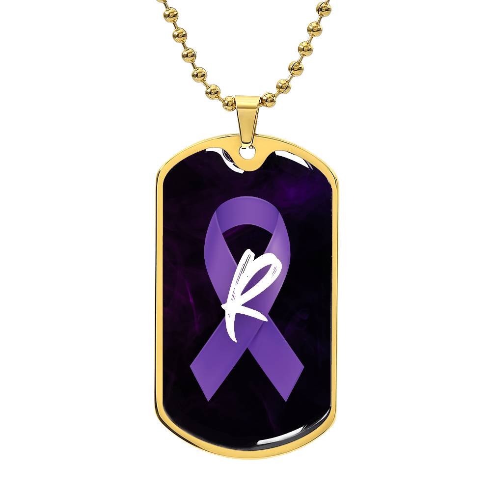 Purple Ribbon R Necklace - Jewelry - Epileptic Al’s Shop