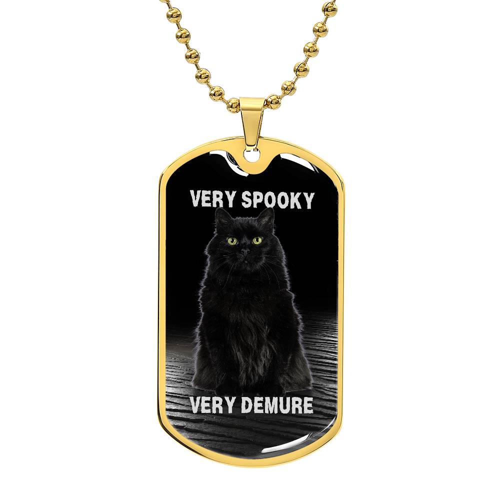 Spooky Demure Black Cat Necklace