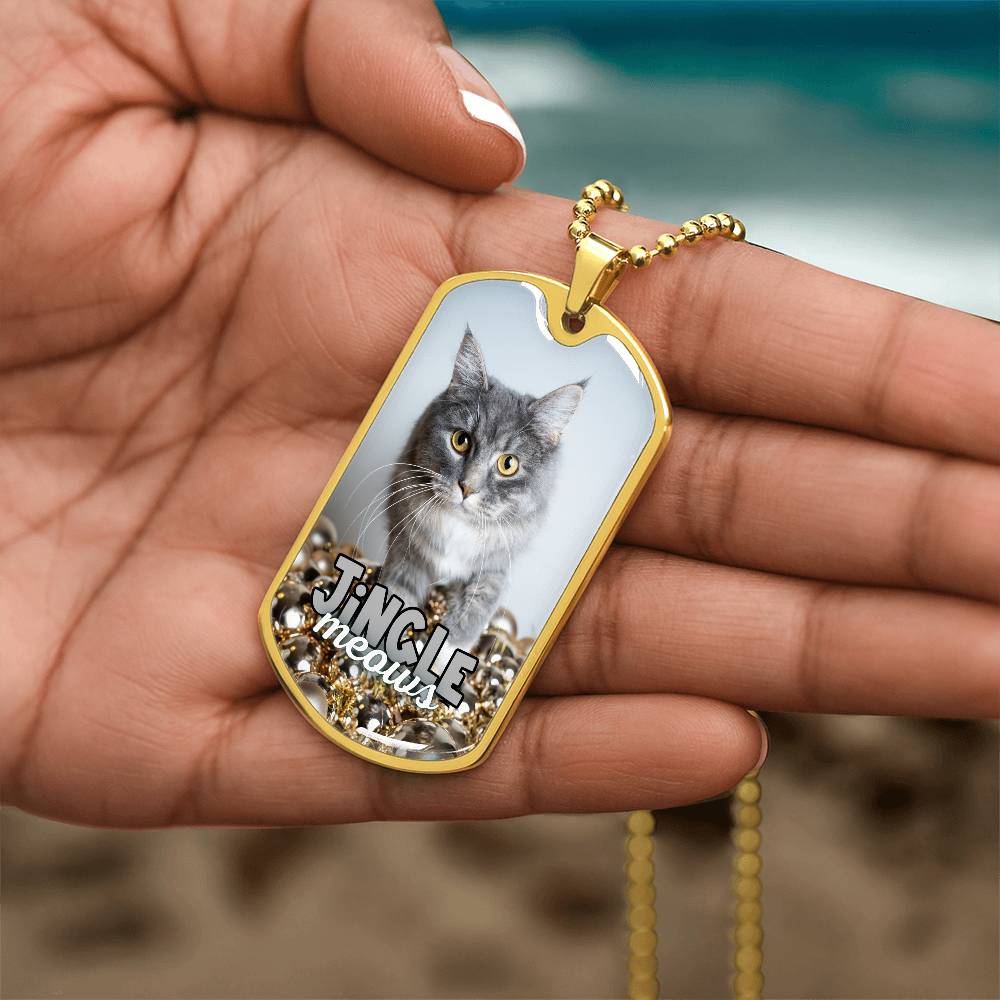 Jingle Meows Dog Tag Style Necklace