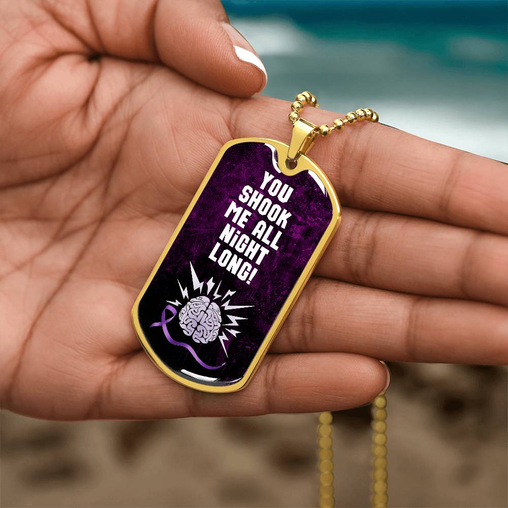 Shook Me All Night Long Epilepsy Awareness Necklace