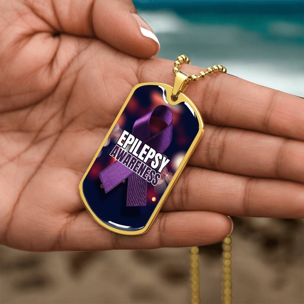 Epilepsy Awareness Dog Tag Necklace