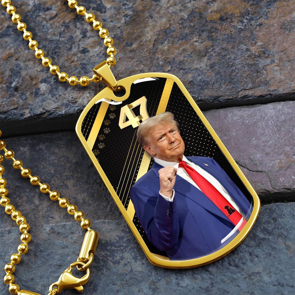 Trump 47 Dog Tag Necklace