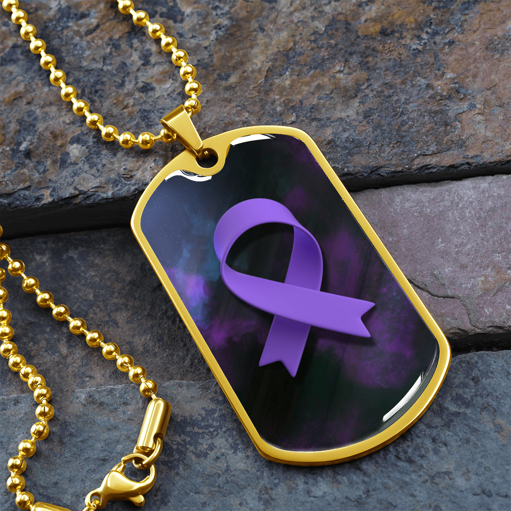 Epilepsy Purple Ribbon Necklace