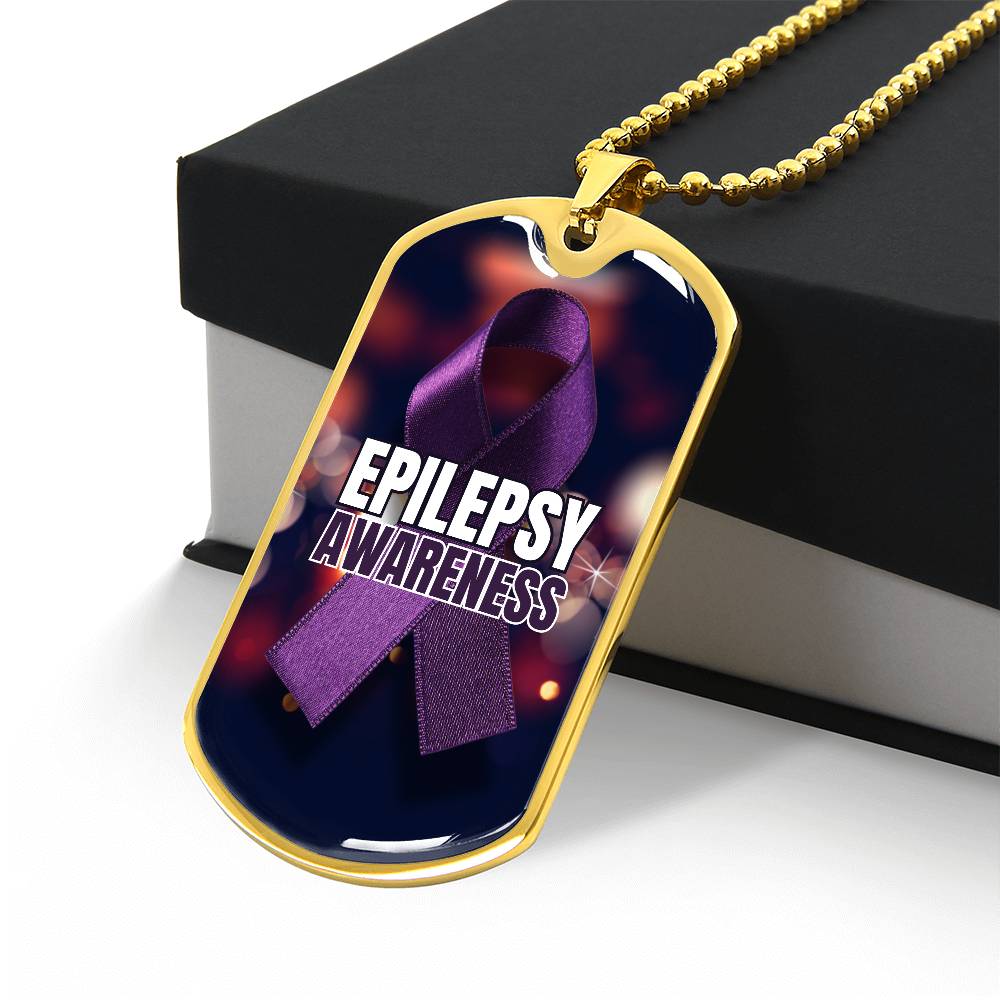 Epilepsy Awareness Dog Tag Necklace