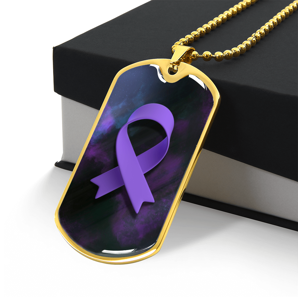 Epilepsy Purple Ribbon Necklace