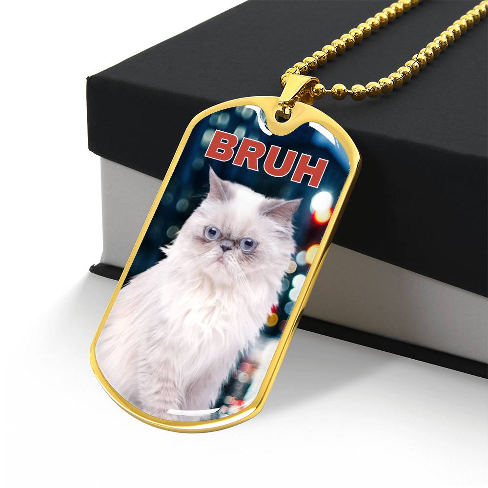 Bruh Dog Tag Necklace