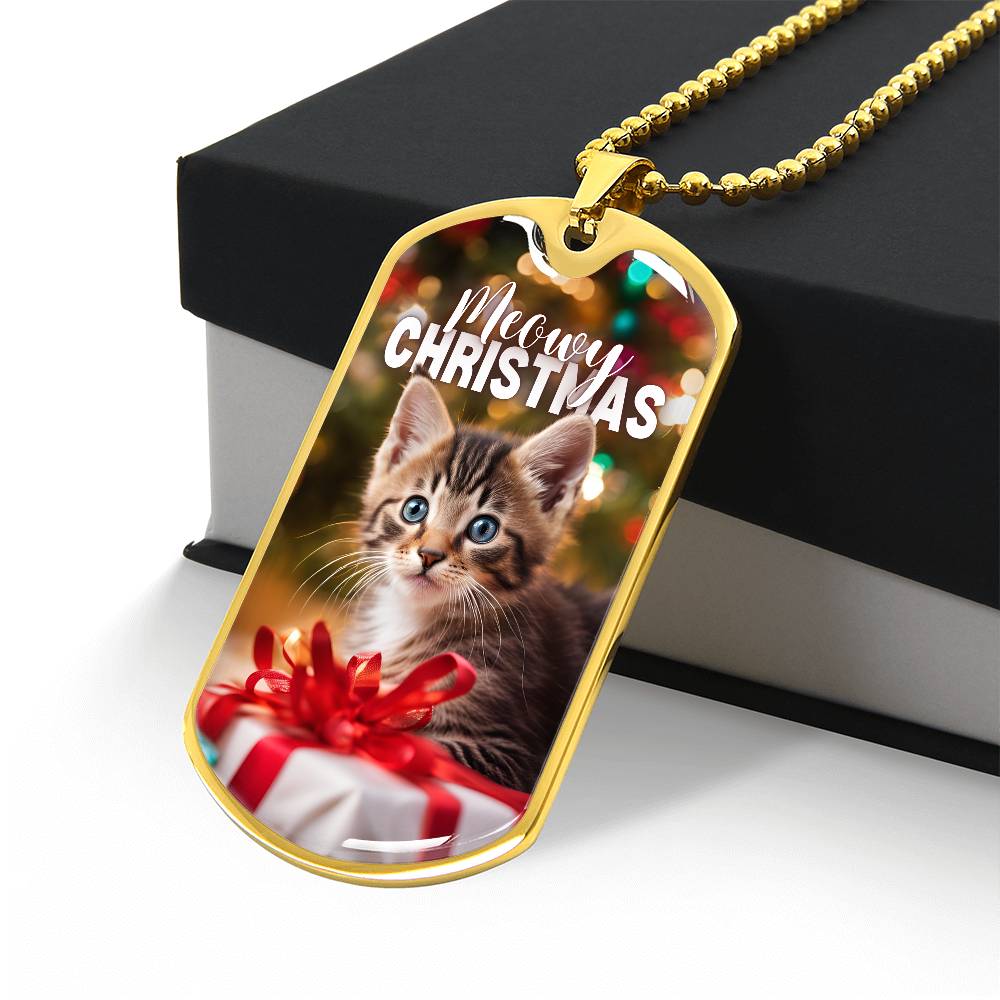 Meowy Christmas Kitten Necklace