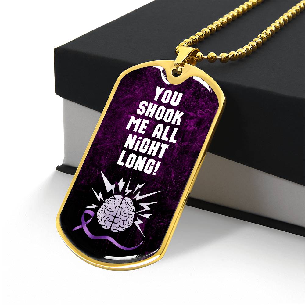 Shook Me All Night Long Epilepsy Awareness Necklace