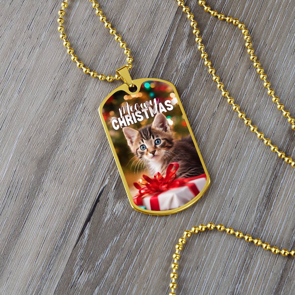 Meowy Christmas Kitten Necklace