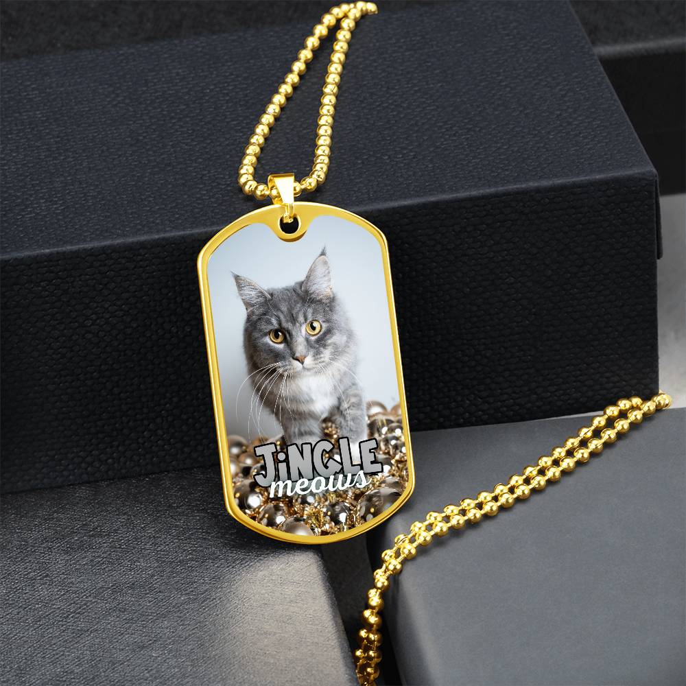 Jingle Meows Dog Tag Style Necklace