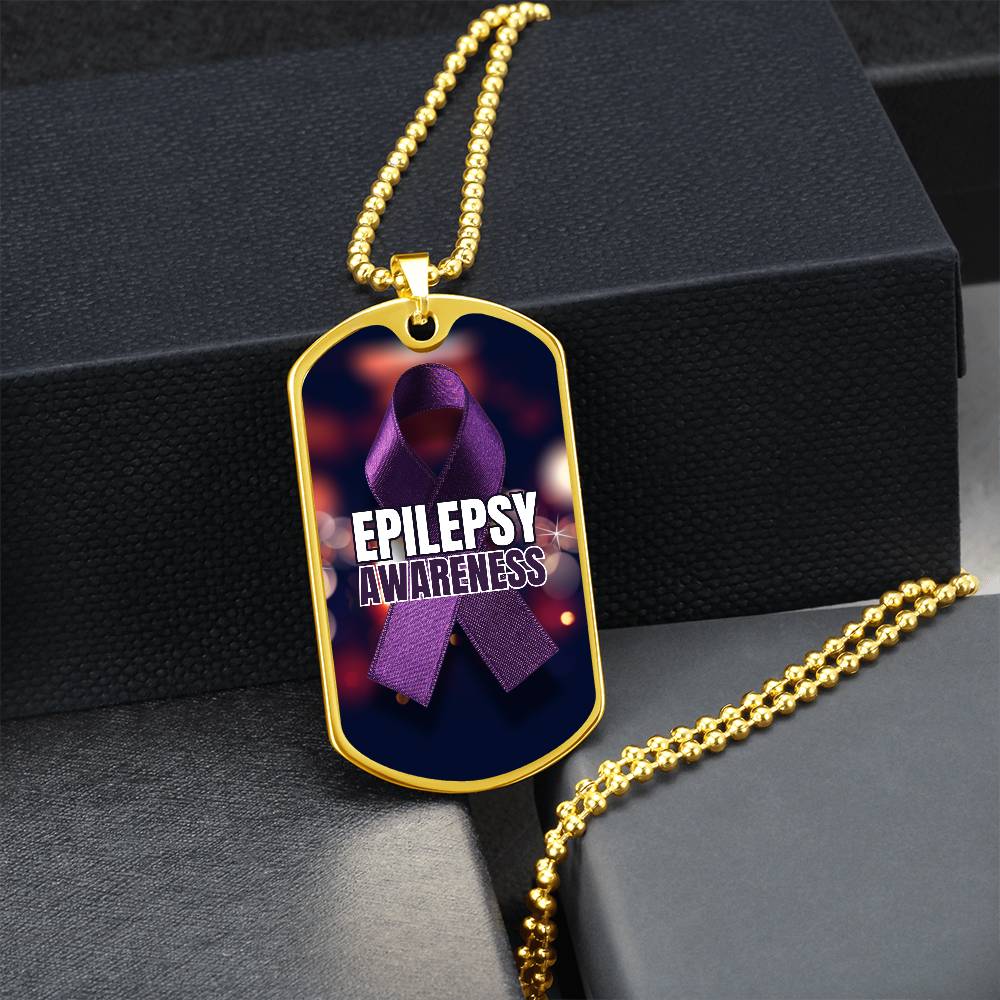 Epilepsy Awareness Dog Tag Necklace