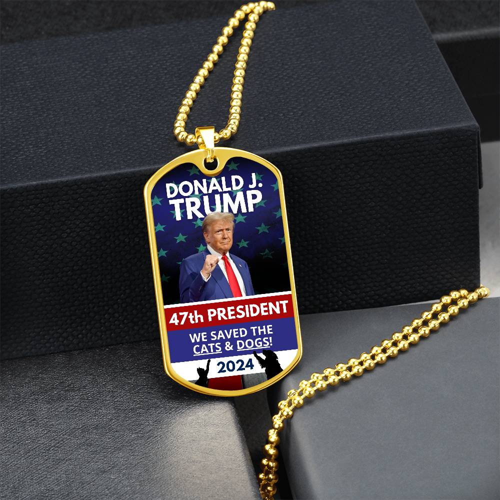 Donald Trump 47th President Dog Tag Necklace