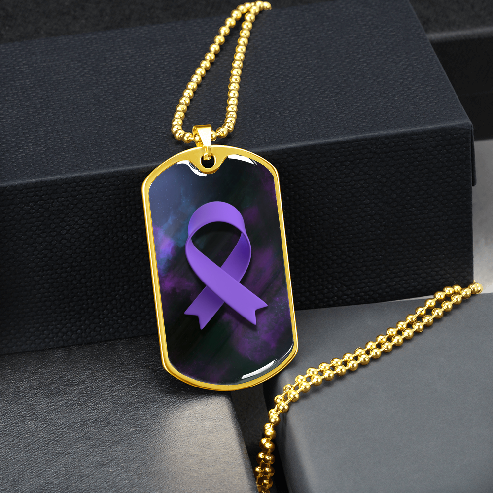 Epilepsy Purple Ribbon Necklace